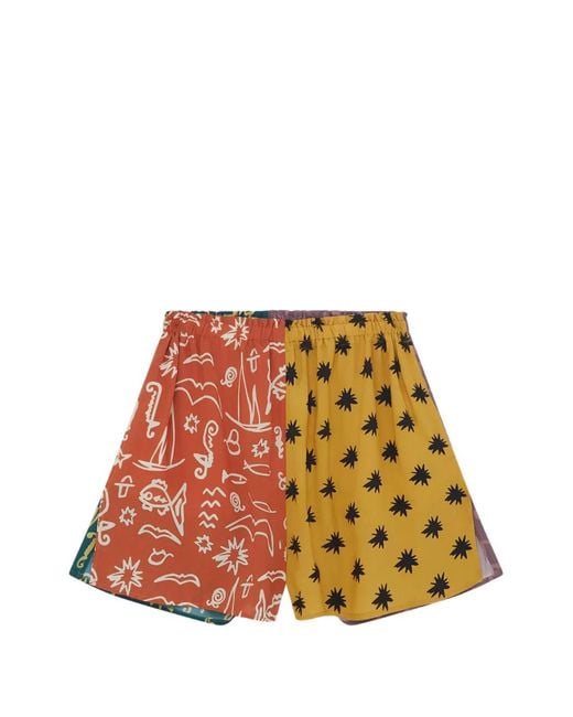 Donde Esteban Orange Estrellitas Mini Shorts