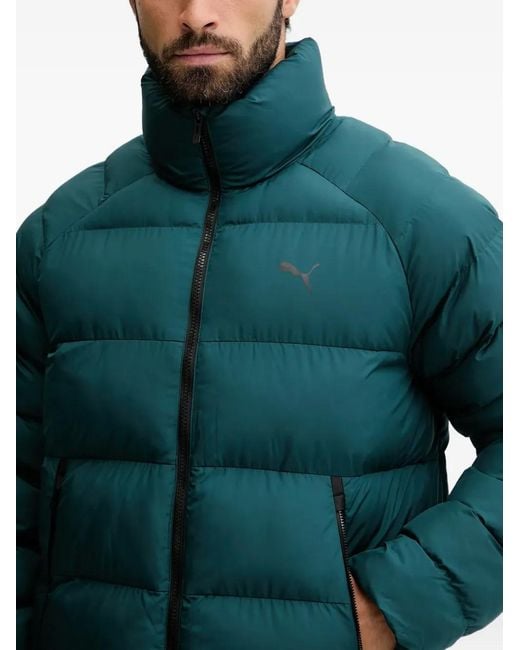 PUMA Green Mono Zip Puffer Jacket for men