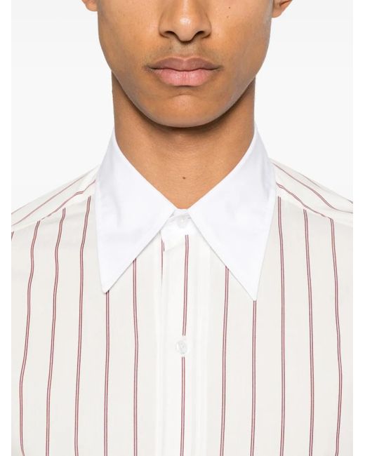 Fursac White Striped Shirt for men