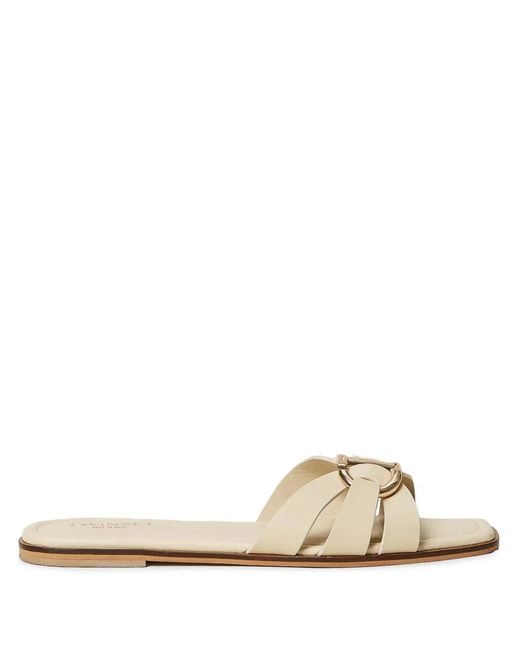 Twinset Natural Logo-Buckle Slides