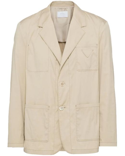 Prada Shirtjack Met Patch in het Natural voor heren
