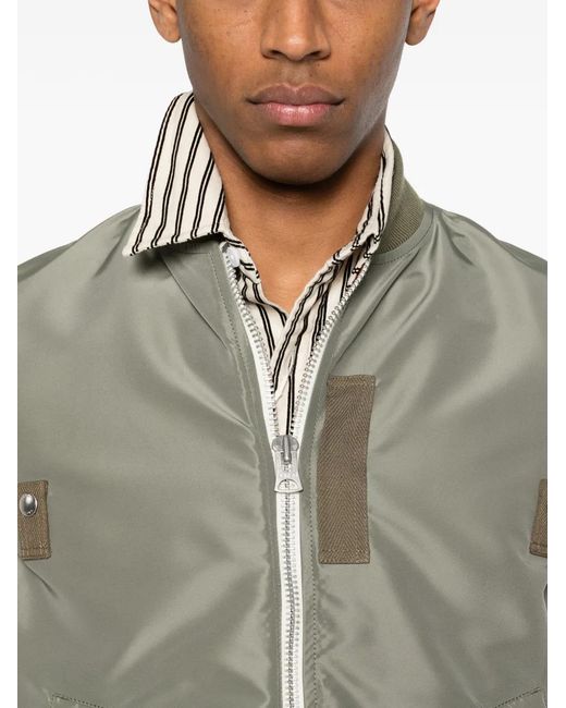 Chaqueta Bómber Con Cremallera Sacai de hombre de color Green