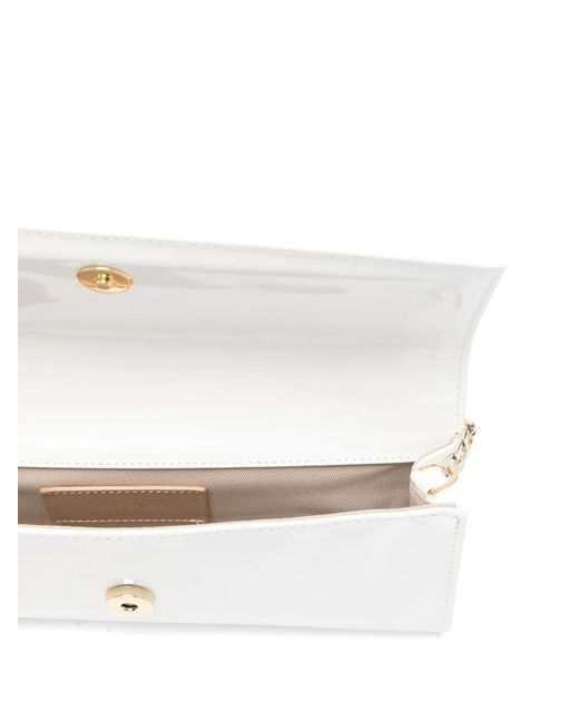 Castagna White Chain-Strap Clutch Bag