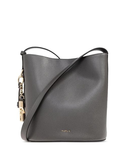 Furla Gray Small Roxie Charm Shoulder Bag