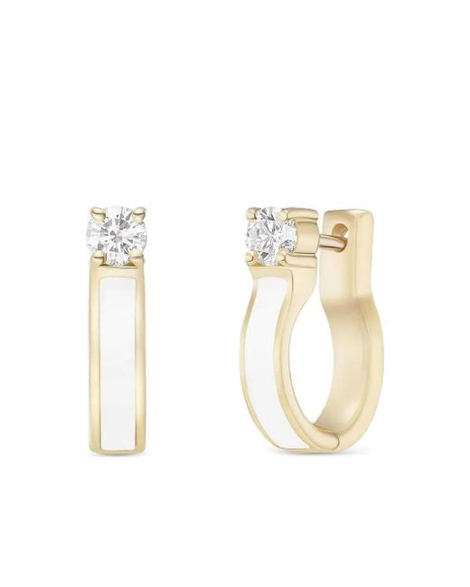 Melissa Kaye White 18K Honey Diamond Earrings