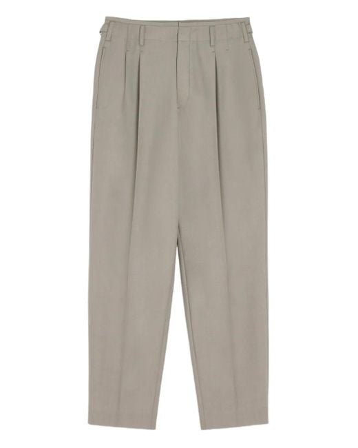 Lemaire Gray Pleated-Front Side-Adjustable Trousers for men