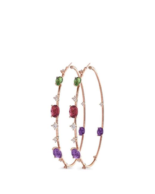 Mattia Cielo White Multi-Stone Hoop Earrings