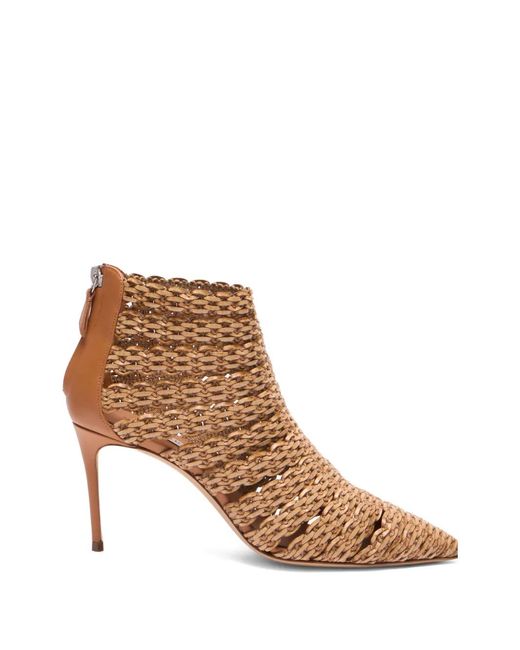 Casadei Brown Point-Toe Heeled Boots