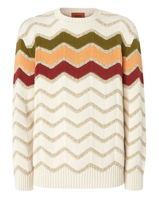 メンズ Missoni パターンジャカード セーター Natural