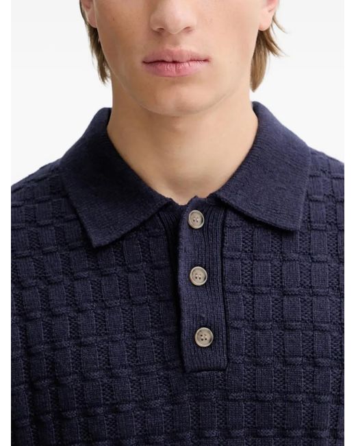 Les Deux Blue Gustav Polo-Collar Sweater for men