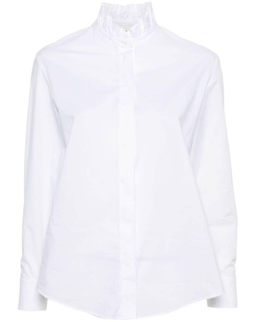 Claudie Pierlot White Hemd mit Rüschenkragen