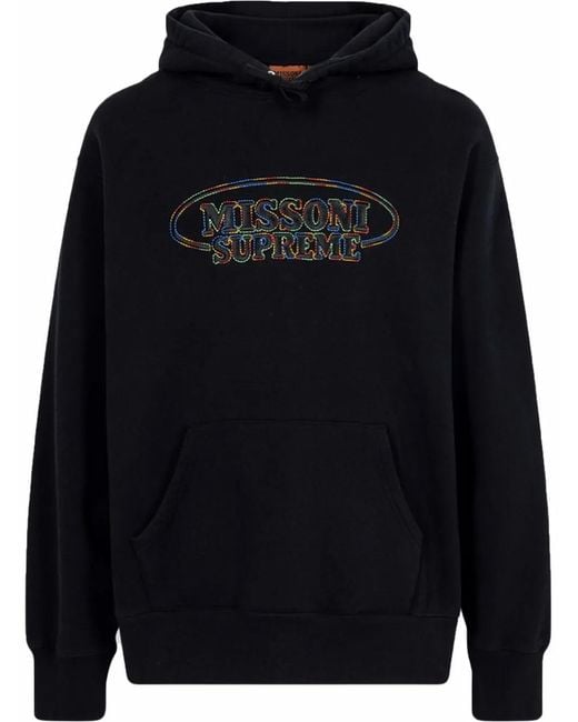Supreme Blue X Missoni Logo-Embroidered Hoodie "Fw21" for men