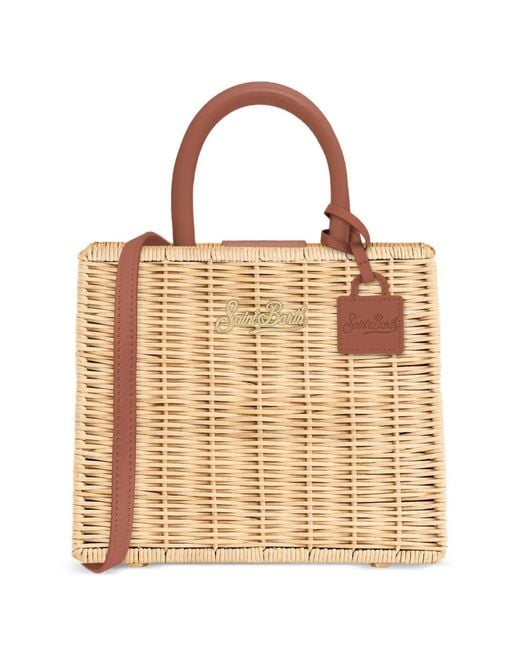 Mc2 Saint Barth Natural Straw Detail Tote Bag