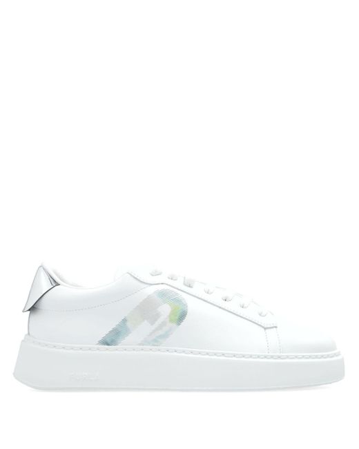 Leather low-top sneakers di Furla in White