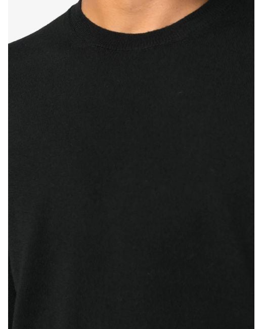 Zanone Black Crew-Neck Fine-Knit Jumper for men
