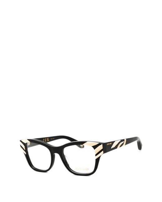 Roberto Cavalli Black Square-Frame Glasses