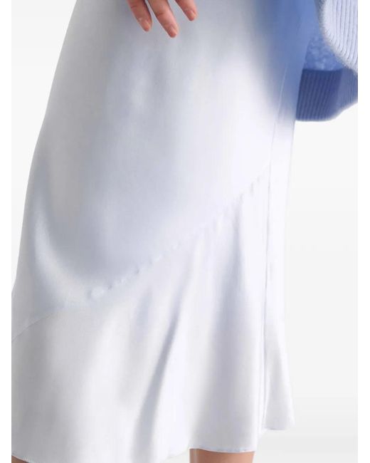 Dorothee Schumacher Blue Sense Of Shine Satin-Finish Panelled Skirt