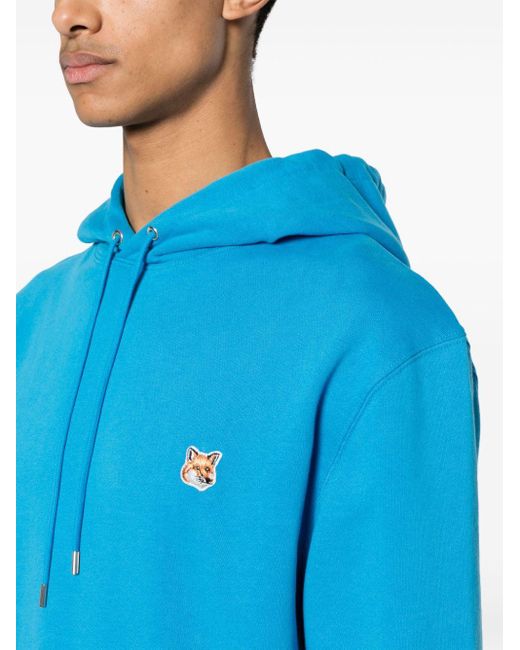 Maison Kitsuné Blue Fox Head Hooded Sweatshirt for men
