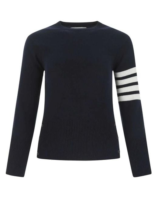 Thom Browne Blue Striped Sleeve Sweater