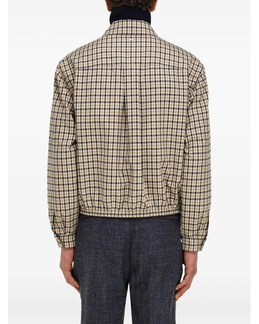 Ferragamo White Check Bomber Jacket for men