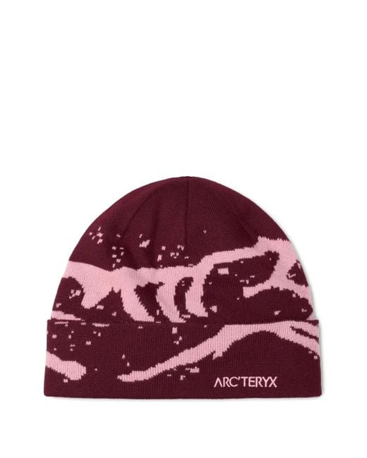 Arc'teryx Red Grotto Patterned Beanie Hat