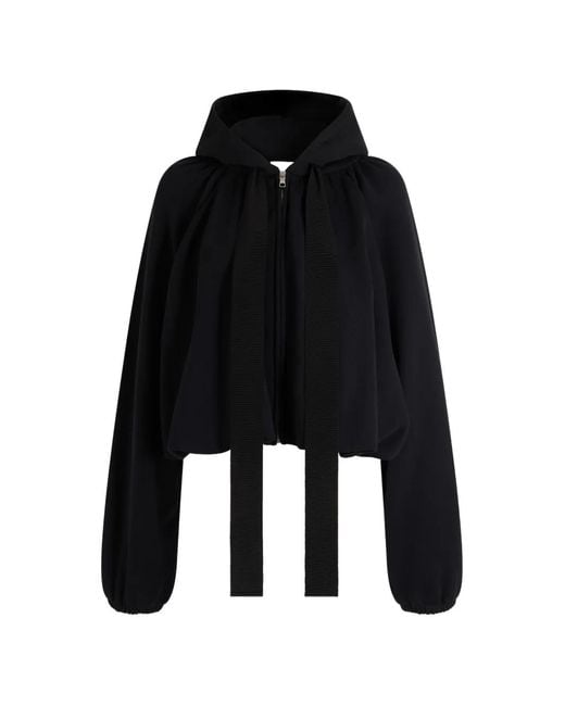 Patou Black Hoodie Zippé À Capuche
