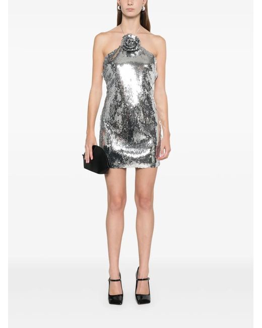 Magda Butrym White Sequinned Mini Dress