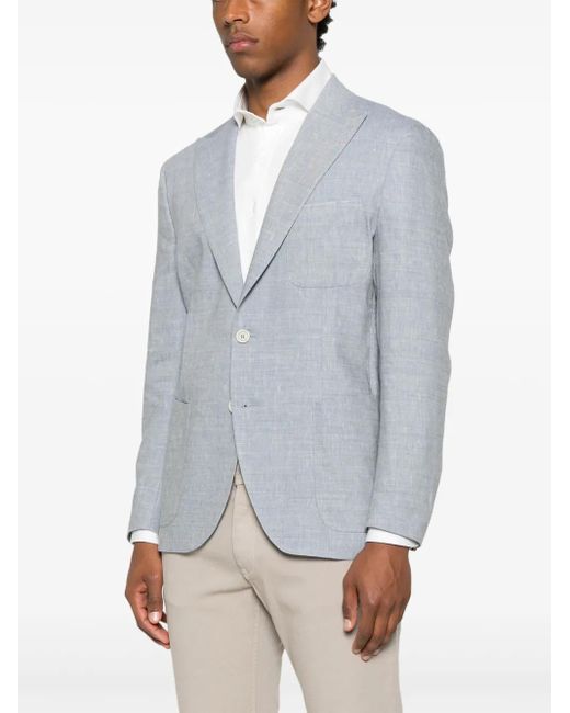 Eleventy Blue Single-Breasted Blazer for men