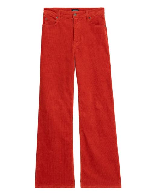 Zadig & Voltaire Red Evy Corduroy Trousers