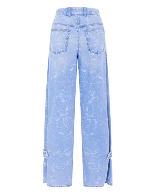 Rabanne Blue Washed-Effect Jeans