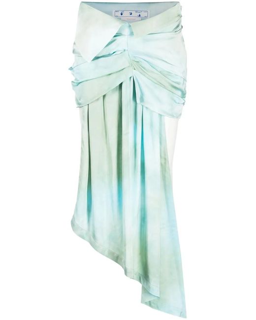 Off-White c/o Virgil Abloh Blue Ombré-Effect Dual-Tone Skirt