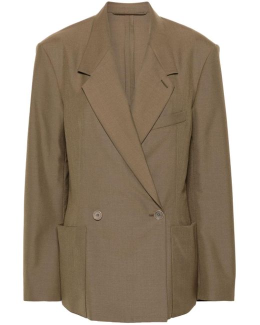 Lemaire Green Double-Breasted Blazer
