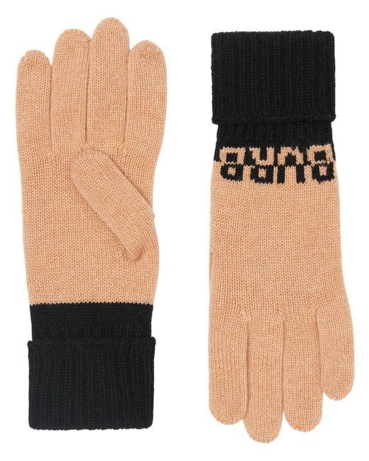 Burberry Multicolor Intarsia-knit Logo Gloves for men