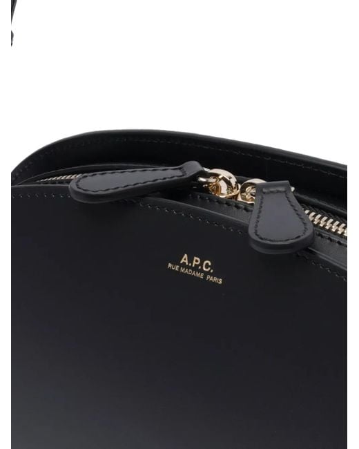 A.P.C. Black Demi Lune Schultertasche