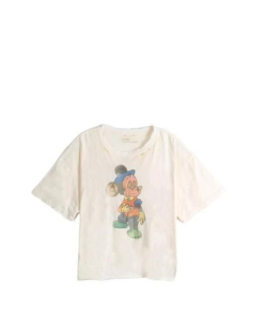 SAITOS White 1940S Mickey T-Shirt for men