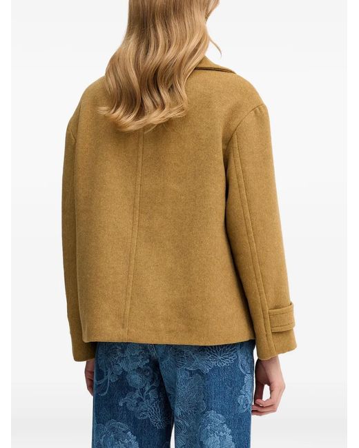 Sisley Natural Buttoned V-Neck Jacket