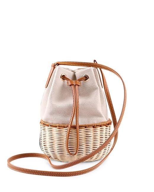 Rodo Pink Adria Wicker Bucket Bag
