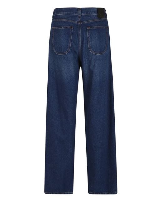 Off-White c/o Virgil Abloh Blue Five-Pocket Back-Patch Jeans for men