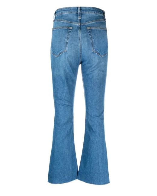 Rag & Bone Blue Casey Flared Cropped Jeans
