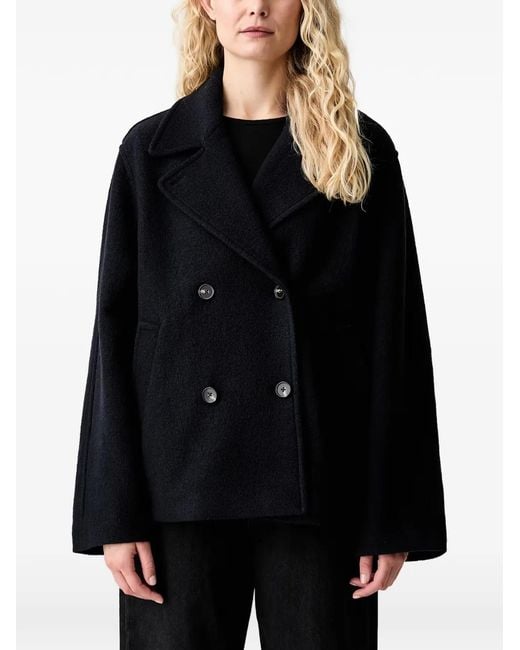 Marc O' Polo Black Double-Breasted Coat