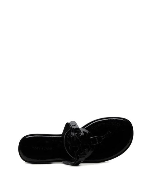 Tory Burch Black Logo-Plaque Sandals