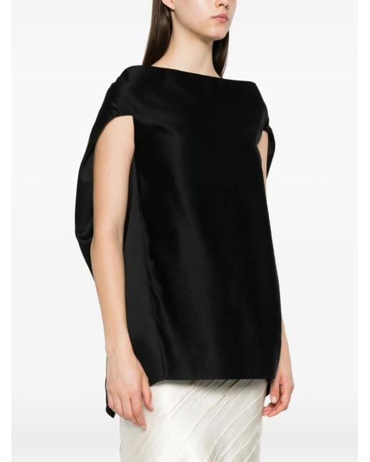 The Row Black Wide-Neck Blouse
