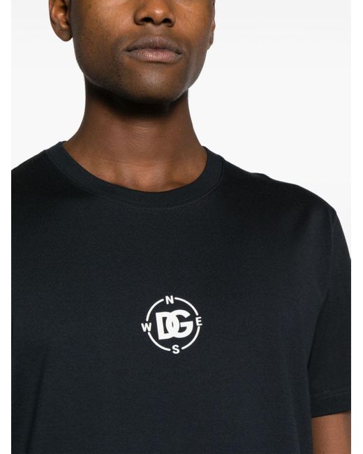 Dolce & Gabbana Katoenen T-shirt Met Logoprint in het Black voor heren