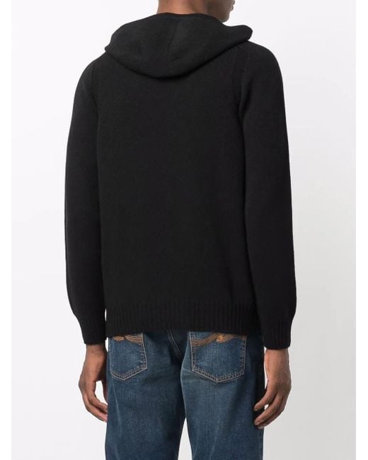 D4.0 Wollen Hoodie in het Black voor heren