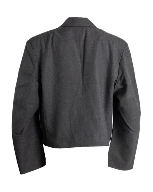 VAQUERA Black Double-Breasted Cropped Jacket