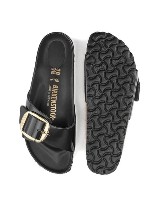 Birkenstock White Madrid Big Buckle Slides