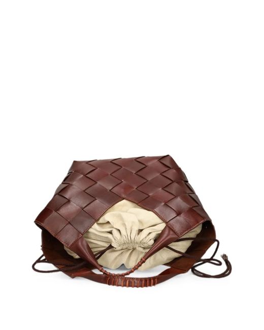 Dragon Diffusion Brown Botteghe Woven Leather Bucket Bag