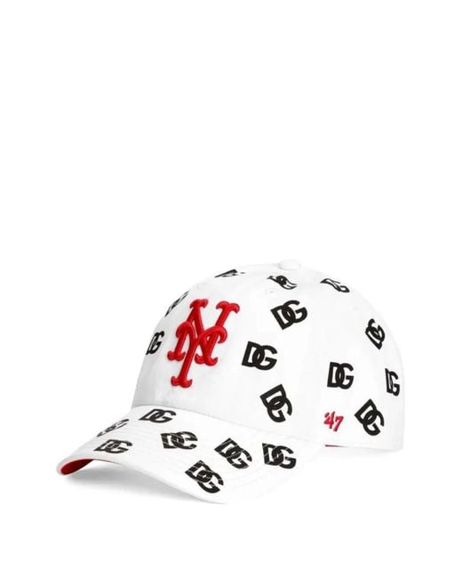 Dolce & Gabbana White X '47 New York Mets Logo-Print Baseball Cap