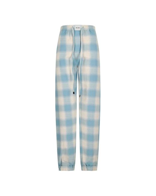 The Attico Blue Drawstring Checked Trousers