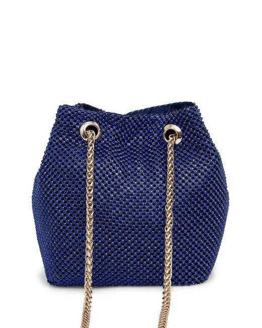 Guess Blue Logo-Plaque Bucket Bag